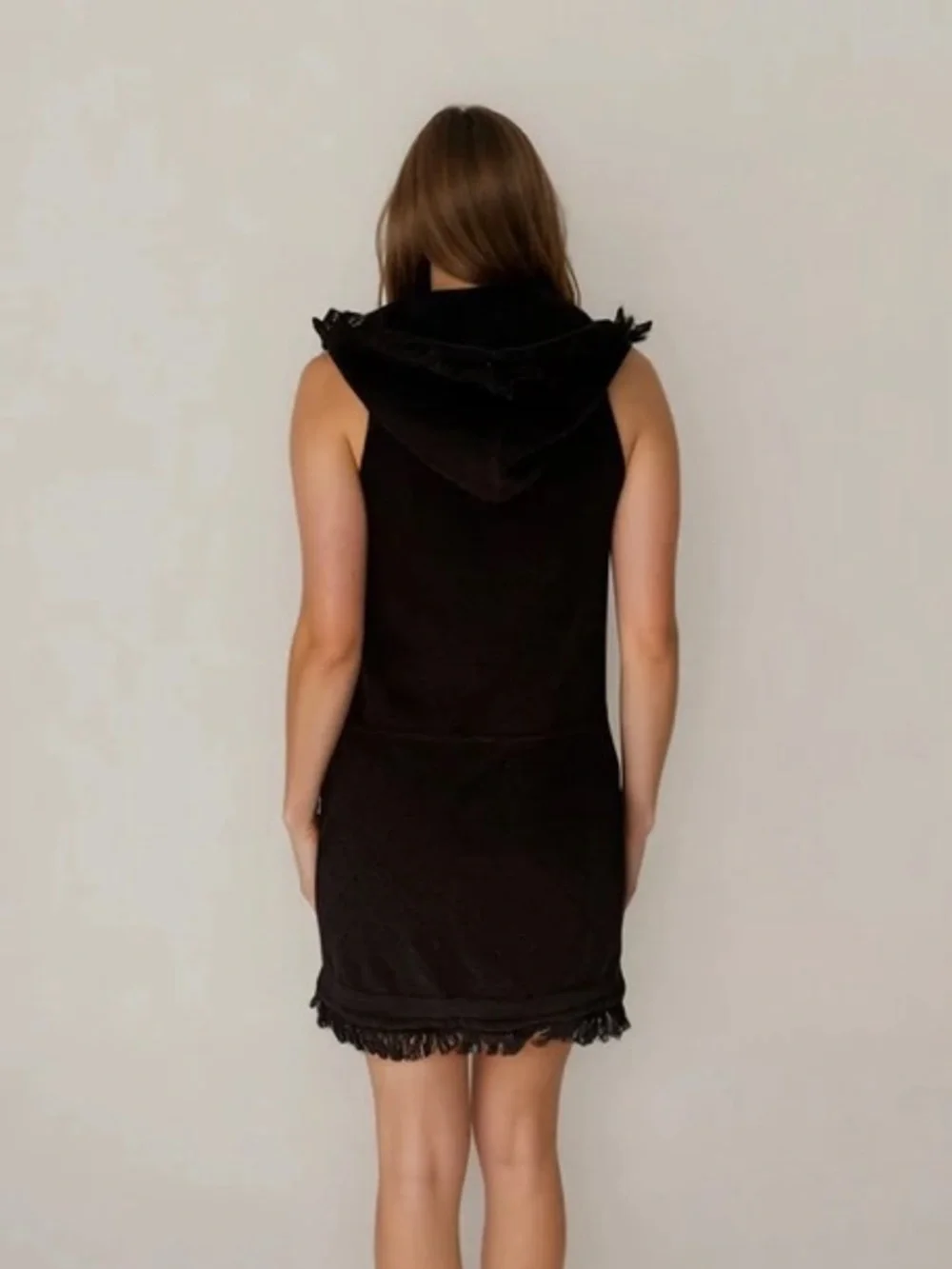 CHANEL Black Hooded Mini Dress